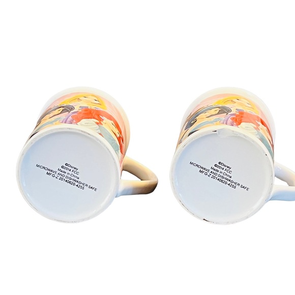 DISNEY MUGS Princess Ariel Belle Cinderella Aurora - Lot of 2 Mugs ~ 2014 - Picture 5 of 7